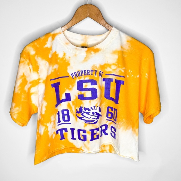 Tops - Bleached Out Louisiana State University Crop Top